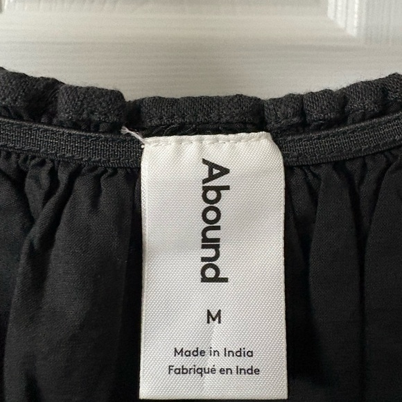 *NORDSTROM Abound Short Sleeve Women's Black Crop Top Puff Sleeves Medium NWT - Picture 3 of 5